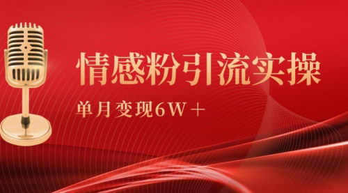 [支持免费下载]【情感粉引流实战教程】无门槛单月变现6w+，小白也能轻松上手