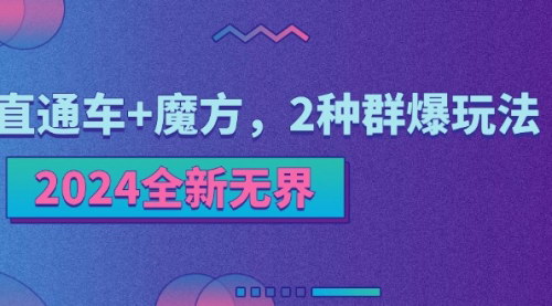 [支持免费下载]2024全新无界：直通车+魔方，2种群爆玩法，轻松实现月入过万