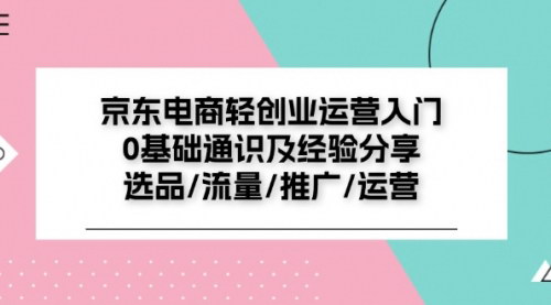 [支持免费下载]京东电商轻创业运营入门：0基础通识及经验分享