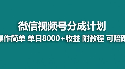 [支持免费下载]【视频号分成计划】单日收益8000+的实操教程与策略