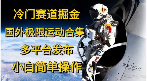 [支持免费下载]【冷门赛道赚美金】极限运动视频合集，多平台发布攻略