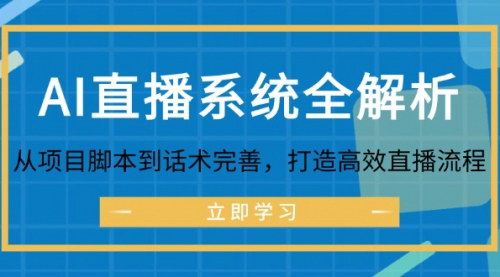 [支持免费下载]AI直播系统深度解析：从项目脚本到话术完善，打造高效直播流程