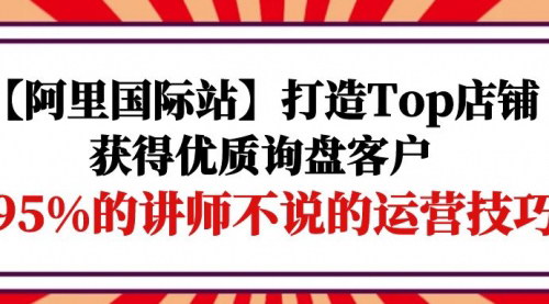 [支持免费下载]【2025年阿里国际站Top店铺运营秘籍】95%讲师不说的技巧，获优质询盘客户