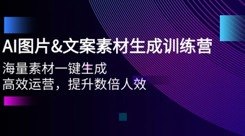 [支持免费下载]【AI素材生成训练营】一键生成海量素材，提升运营效率！
