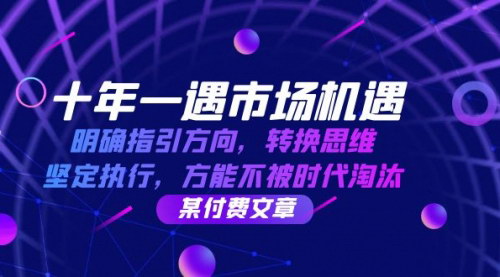 [支持免费下载]【2024年市场机遇分析：把握十年一遇的机遇，转换思维，坚定执行】