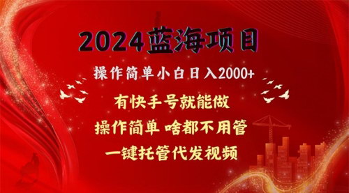 [支持免费下载]【2024躺赚新项目】网盘拉新日入2000+，一键托管代发视频，小白也能轻松上手
