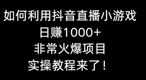 [支持免费下载]【抖音直播小游戏】寒假爆款项目，日赚1000+实操教程大揭秘