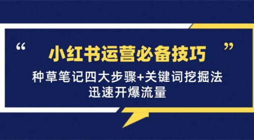 [支持免费下载]【2024年小红书运营必备技巧：种草笔记四大步骤+关键词挖掘法】