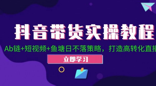 [支持免费下载]《抖音直播带货全攻略：从起号到高转化，掌握Ab链+短视频+鱼塘日不落策略》