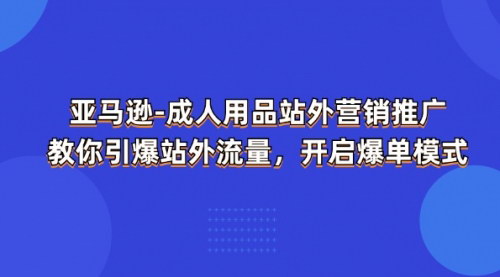 [支持免费下载]《亚马逊成人用品站外营销推广：引爆站外流量，打造类目爆款》