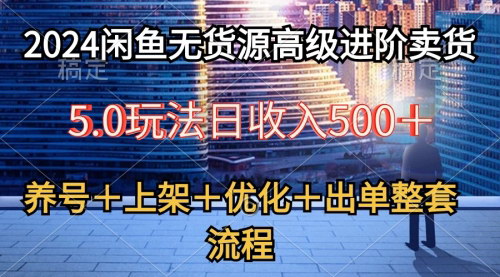 [支持免费下载]《2024闲鱼无货源高级进阶卖货5.0：养号、选品、上架、优化、出单全流程解析》