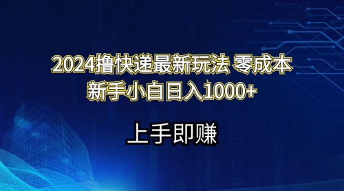 [支持免费下载]2024零成本撸快递玩法：新手小白日入1000+，轻松赚取快递费用