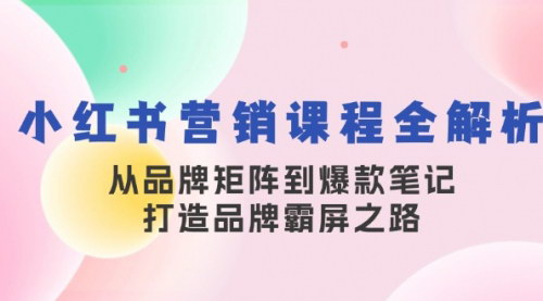 [支持免费下载]【小红书品牌霸屏秘籍】VIP营销课程：从品牌矩阵到爆款笔记的全方位攻略