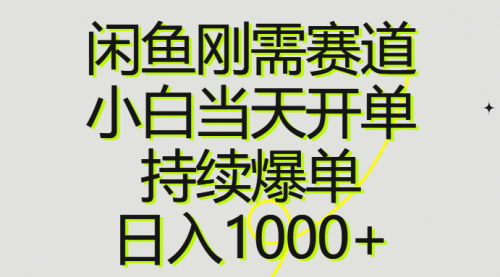 [支持免费下载]【闲鱼赚钱攻略】小白也能日入1000+，刚需赛道快速开单技巧