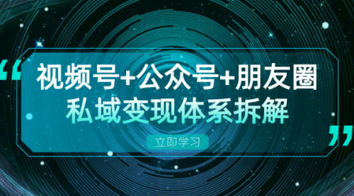 [支持免费下载]【视频号+公众号+朋友圈私域变现体系拆解】全体平台流量枯竭下的应对策略