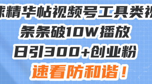 [支持免费下载]《视频号引流秘籍：日引300+创业粉，破10W播放的搬运策略》