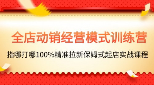 [支持免费下载]全店动销经营模式训练营：100%精准拉新，保姆式起店实战课程