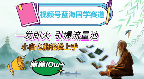 [支持免费下载]【2024年视频号蓝海国学赛道：一键生成爆款视频，轻松月入过万】