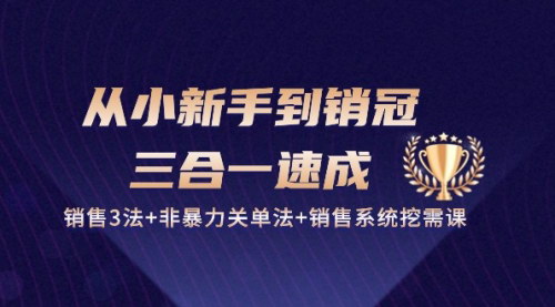 [支持免费下载]【销售冠军速成秘籍】三合一培训：销售3法+非暴力关单+需求挖掘