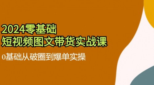 [支持免费下载]《2024零基础·短视频图文带货实战课：从破圈到爆单，全流程实操指南》