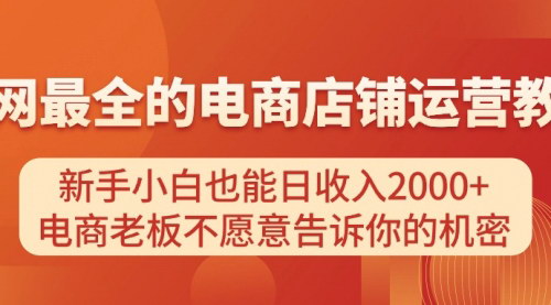 [支持免费下载]《电商店铺运营秘籍：新手小白日收入2000+的终极指南》