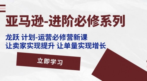 [支持免费下载]亚马逊进阶必修系列：龙跃计划运营必修营，实现单量增长与运营提升