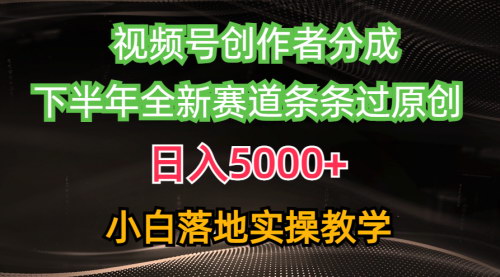[支持免费下载]《2024年视频号创作者分成最新玩法：日入5000+，下半年全新赛道》