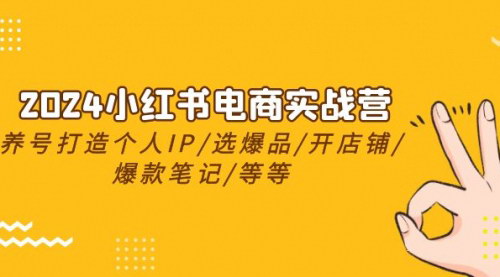 [支持免费下载]【2024小红书电商实战营】从养号到爆款笔记，打造个人IP的24节全攻略