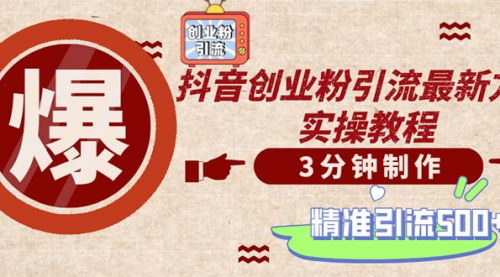 [支持免费下载]【2024年抖音创业粉引流新策略：图片+音频+数字人，轻松加满500人精准群】