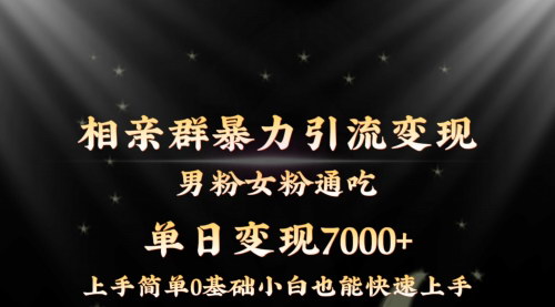 [支持免费下载]相亲群引流与变现攻略：单日7000+，简单操作，小白也能批量起号
