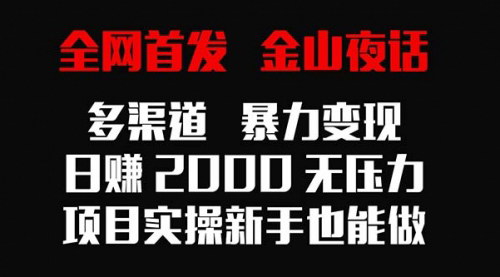 [支持免费下载]【金山夜话资源利用：日赚2000的多渠道变现教程】