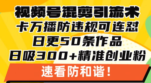 [支持免费下载]视频号混剪引流技术：500万播放引流17000创业粉，操作简单当天学会的实战攻略