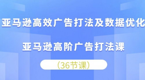 [支持免费下载]【亚马逊高阶广告打法】36节课程，解锁高效广告策略与数据优化