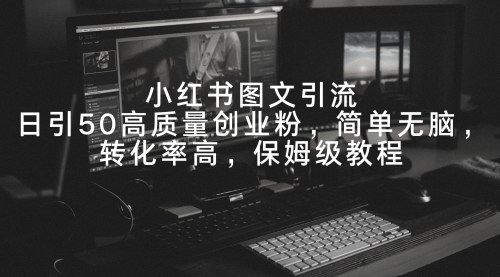 [支持免费下载]【小红书图文引流教程】日引50高质量创业粉，简单无脑，转化率高的数字营销攻略