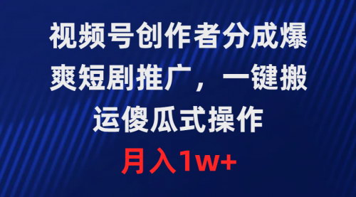 [支持免费下载]《视频号短剧推广秘籍：一键搬运，轻松月入1万+》