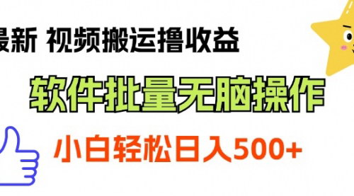 [支持免费下载]《视频搬运撸收益：软件无脑批量操作，新手小白轻松上手》