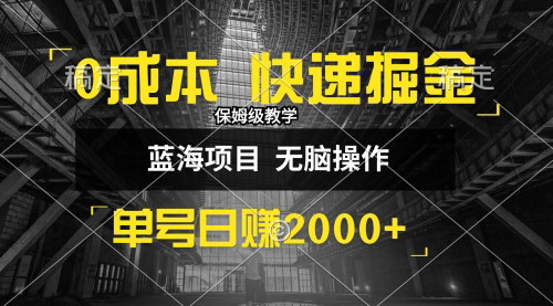 [支持免费下载]【2024年快递掘金玩法：0成本，日入2000+，小白30分钟上手】