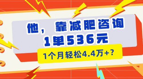 [支持免费下载]【减肥咨询副业秘籍】单笔536元，月入4.4万+的减肥咨询玩法