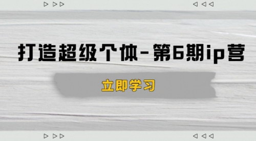 [支持免费下载]【打造超级个体-第6期ip营：商业认知、产品设计、成交演练，解决知识变现难题】