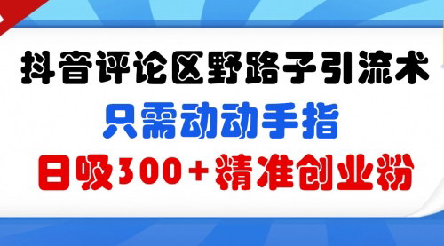 [支持免费下载]【抖音引流秘籍】野路子评论区引流，日吸300+精准创业粉