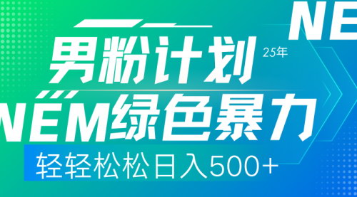 [支持免费下载]2025年新男粉计划：绿色暴力项目，轻松实现日收500+
