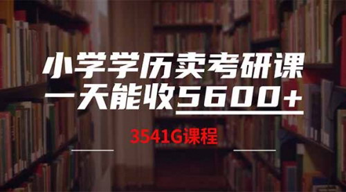 [支持免费下载]小学学历卖考研课程，一天收5600：揭秘蓝海项目的盈利秘诀