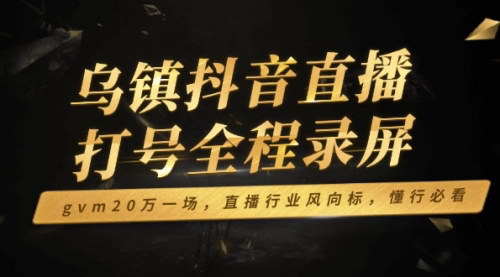[支持免费下载]【乌镇抖音直播打号全程录屏：GVM20万一场，直播行业风向标】