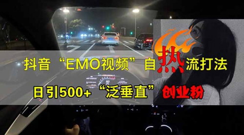 [支持免费下载]抖音EMO自热流创业粉打法：三天起千粉号，单视频十万播放量的引流秘诀
