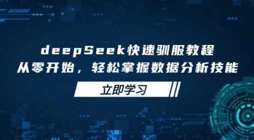 [支持免费下载]【DeepSeek快速驯服教程】从零开始，轻松掌握数据分析技能！