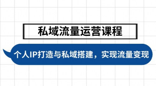 [支持免费下载]【私域流量运营课程】个人IP打造与私域搭建，助力学员实现流量变现
