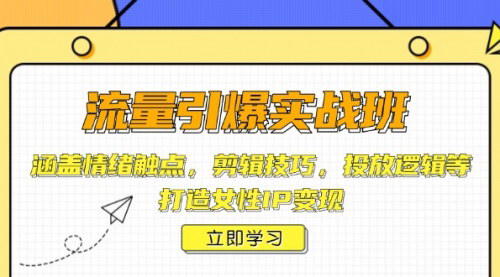[支持免费下载]【流量引爆实战班：情绪触点、剪辑技巧、投放逻辑，打造女性IP变现】