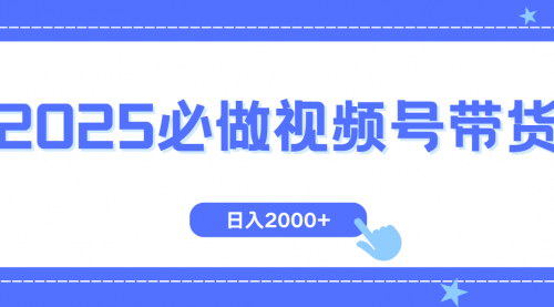 [支持免费下载]视频号带货：纯自然流，起号简单，爆率高，轻松日入2000+