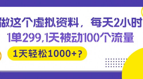 [支持免费下载]【虚拟资料变现秘籍】每天2小时，轻松日赚1000+，揭秘虚拟资料赚钱之道
