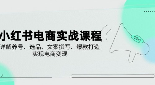 [支持免费下载]小红书电商变现全攻略：从养号到直播的实战课程